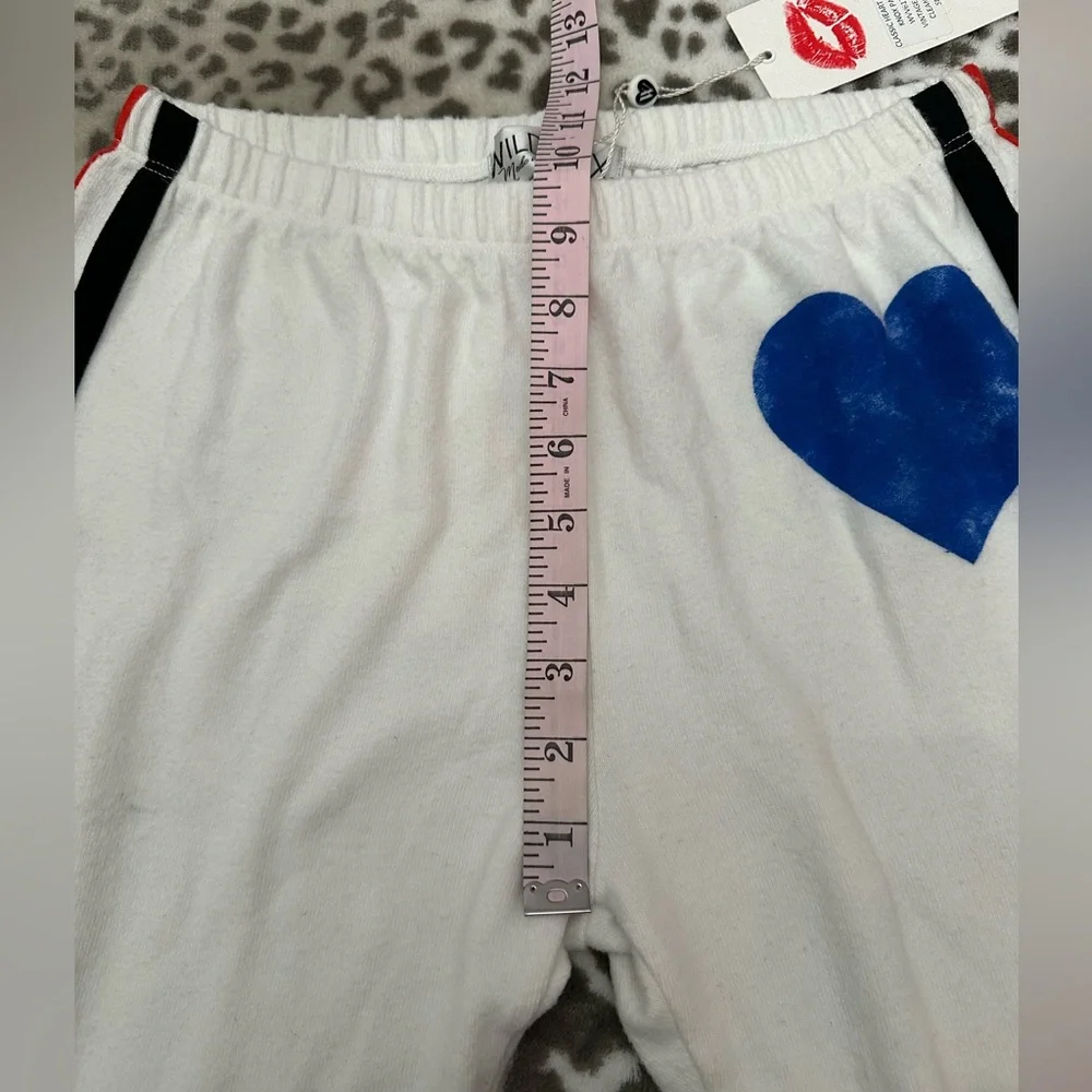Wildfox Classic Heart Bottom Knox Pants Vintage Varsity Clean White Size Small
